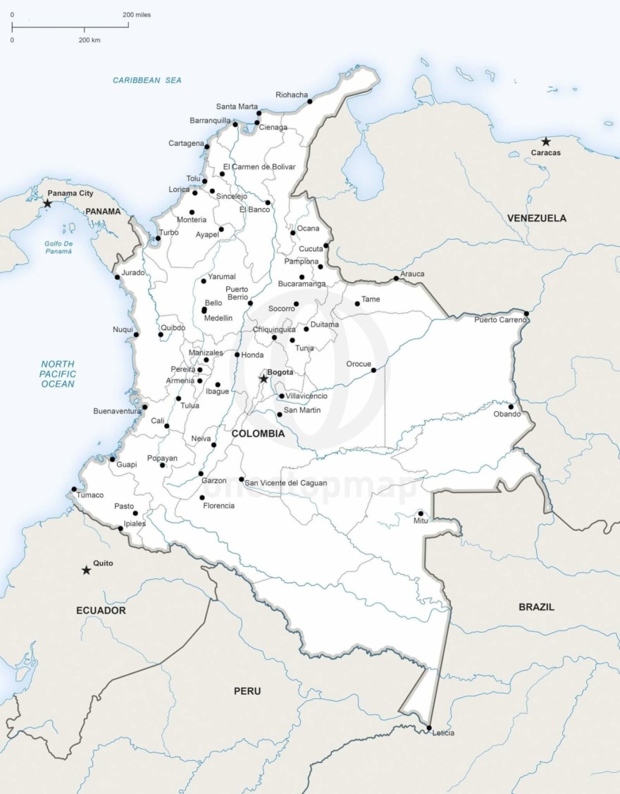 Map of Colombia political