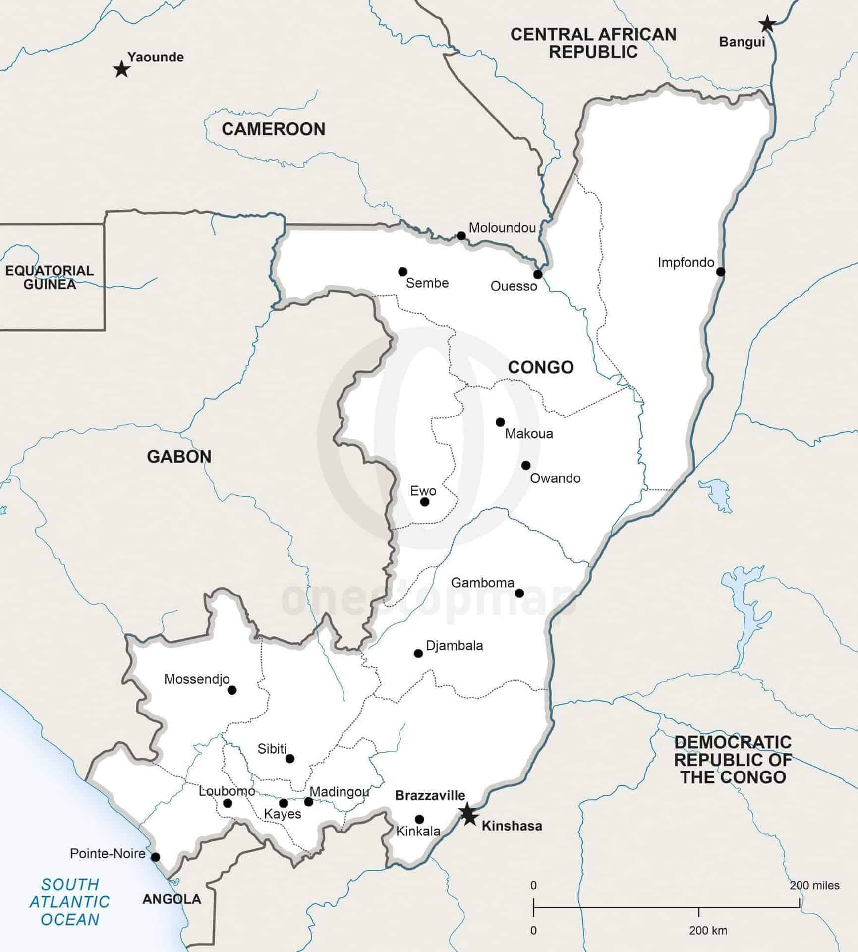 Map of Congo political