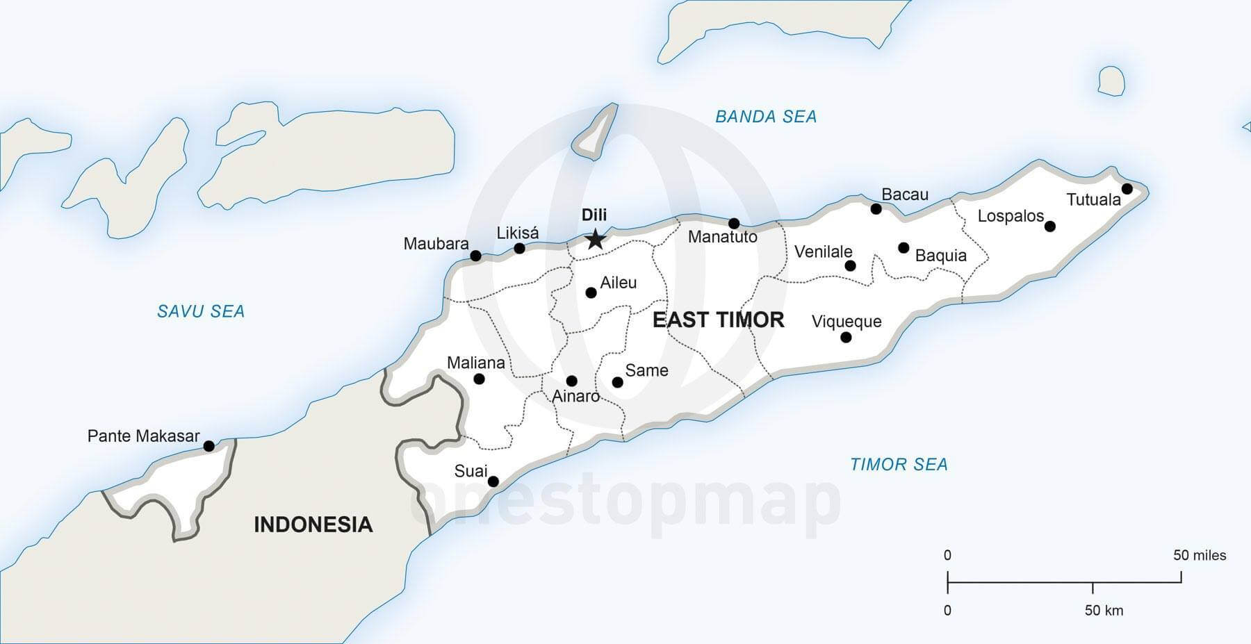 Map of East Timor political