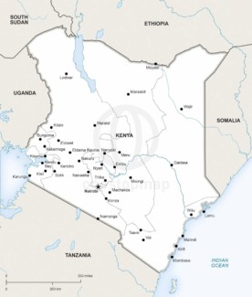 Map of Kenya political