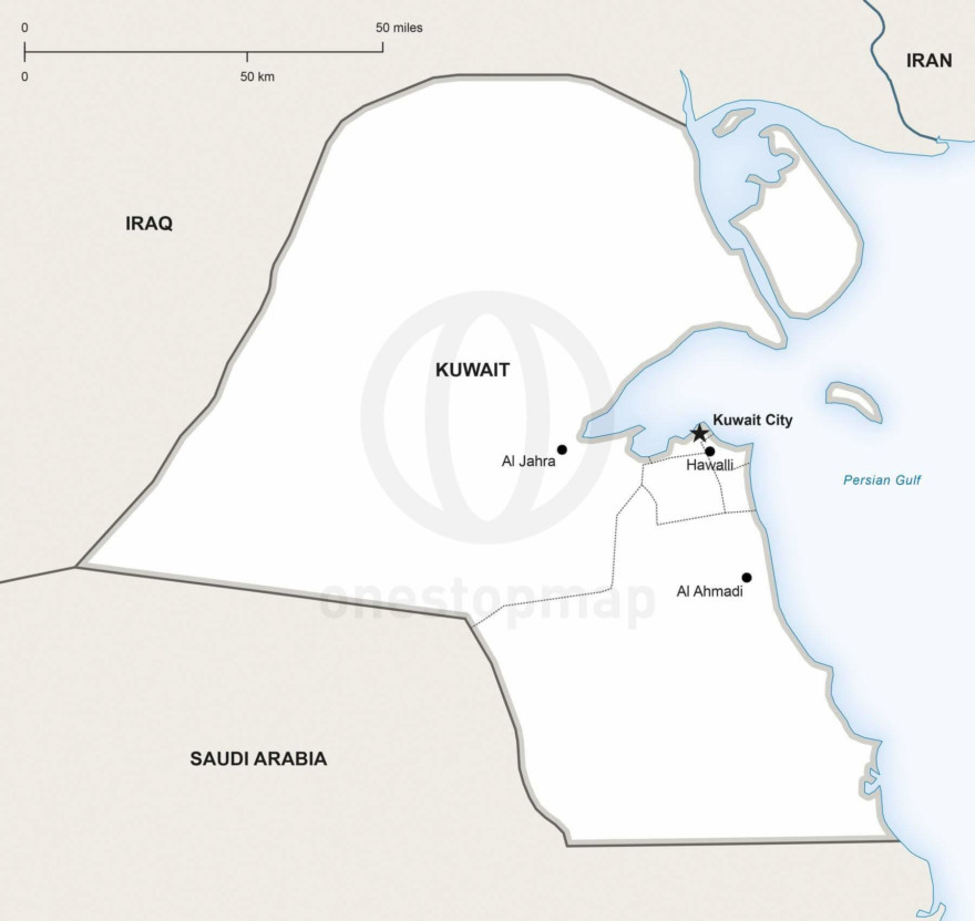 Map of Kuwait political