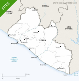 Map of Liberia political