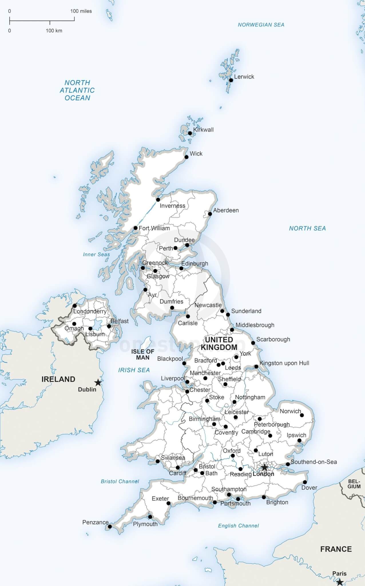 Map of United Kingdom political