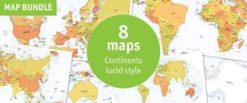 Map bundle continents political lucid style