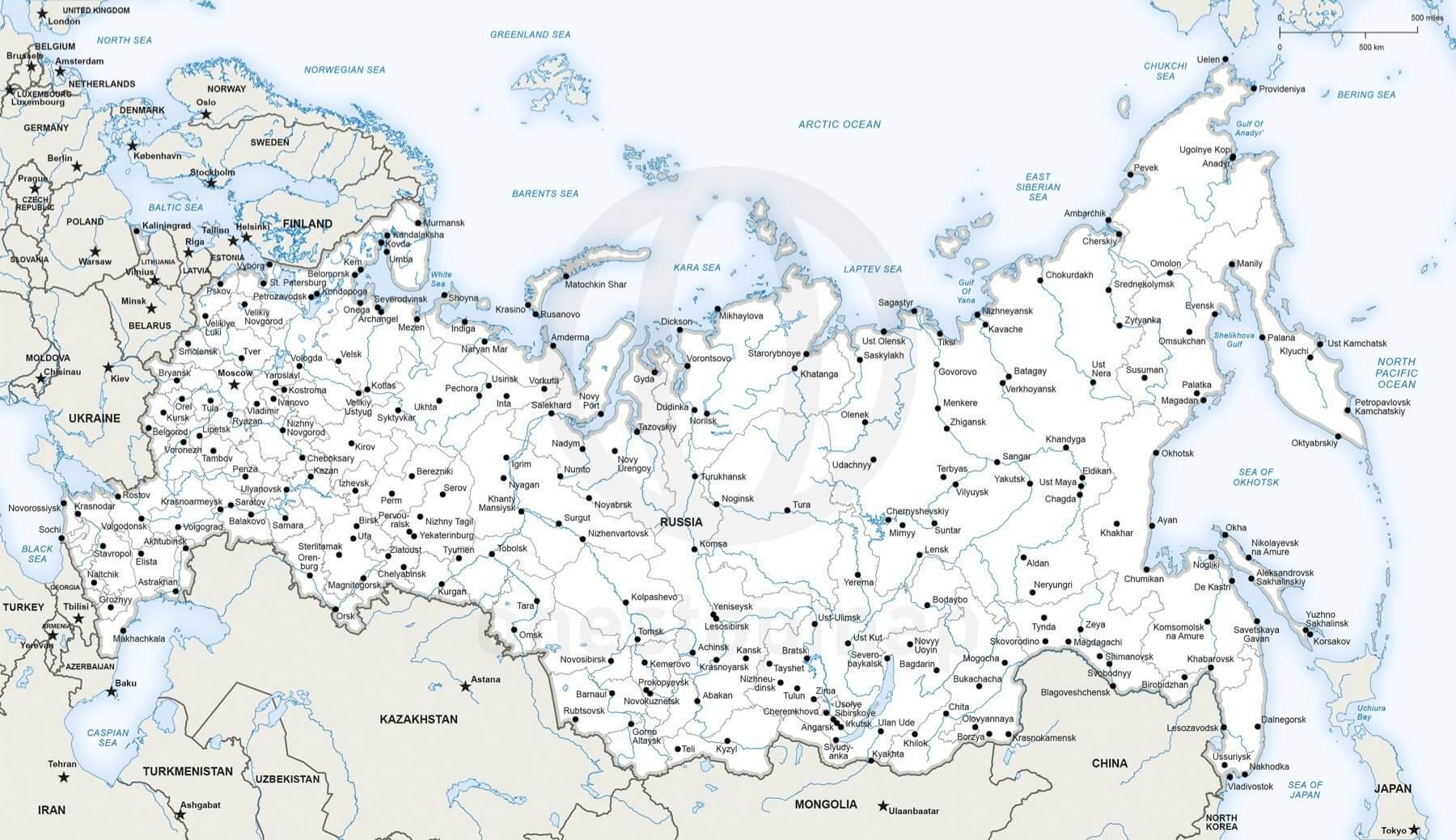 Vector map of Russia political