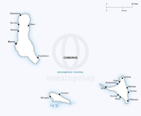 Vector map of Comoros political