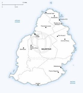 Vector map of Mauritius political
