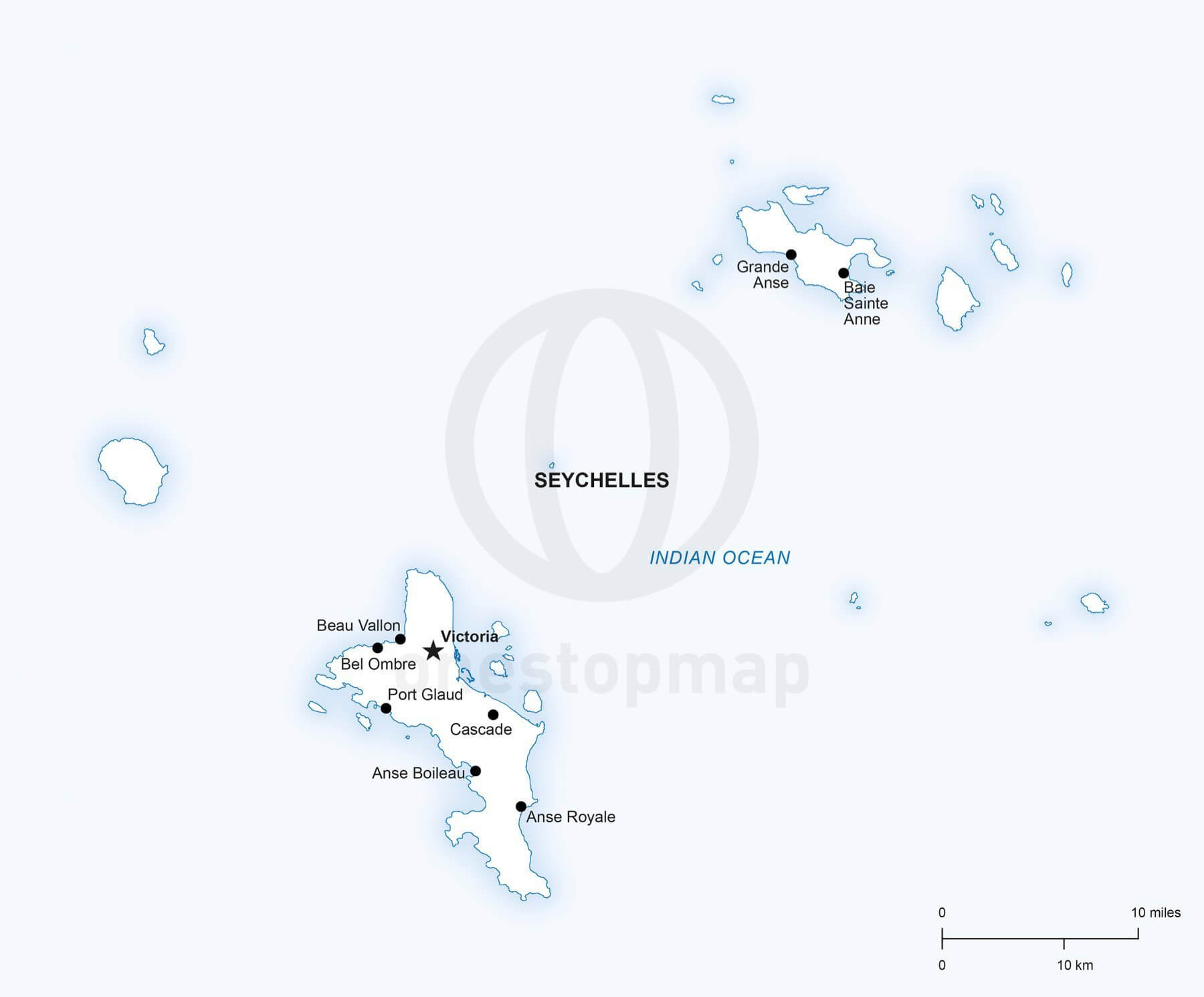 Vector map of Seychelles political