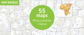 Map bundle Africa countries political defined map style