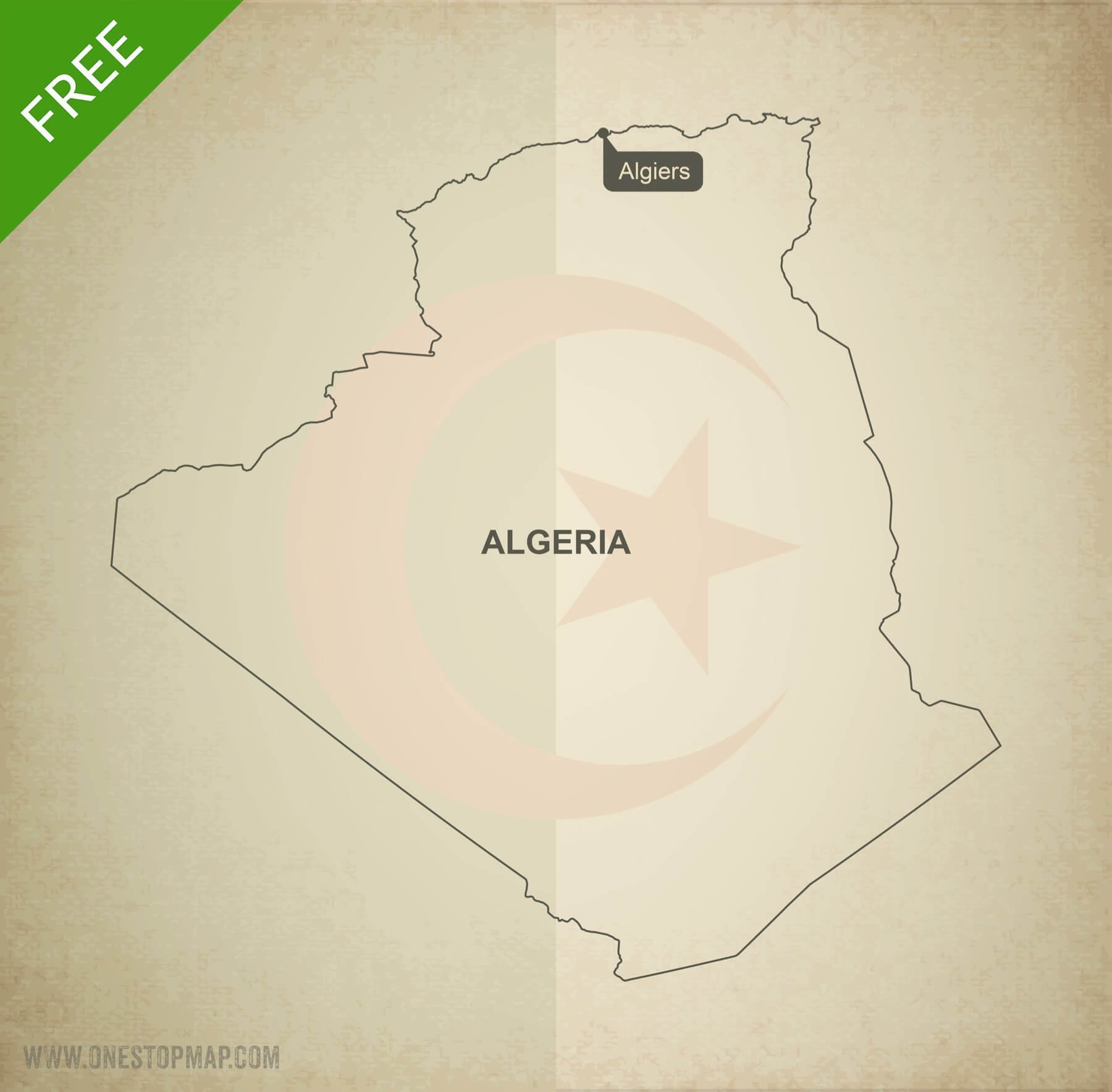 Free vector map of Algeria outline