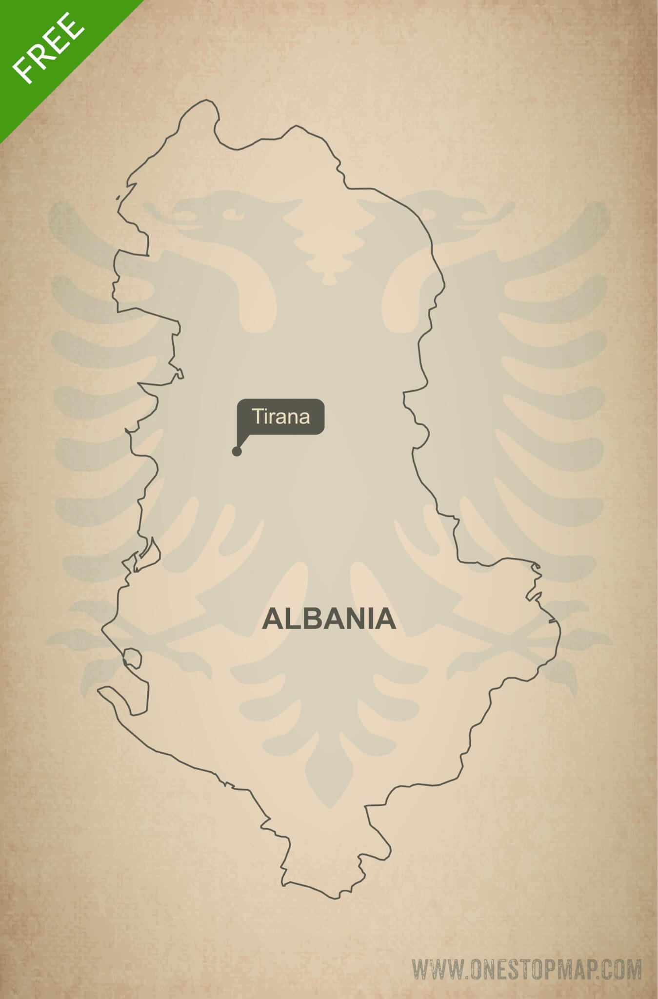 Free vector map of Albania outline
