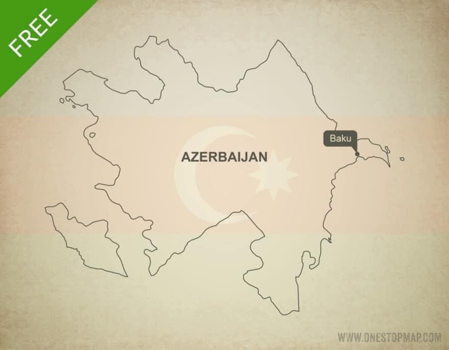 Free vector map of Azerbaijan outline