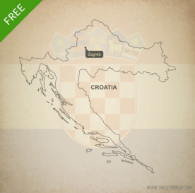 Free vector map of Croatia outline