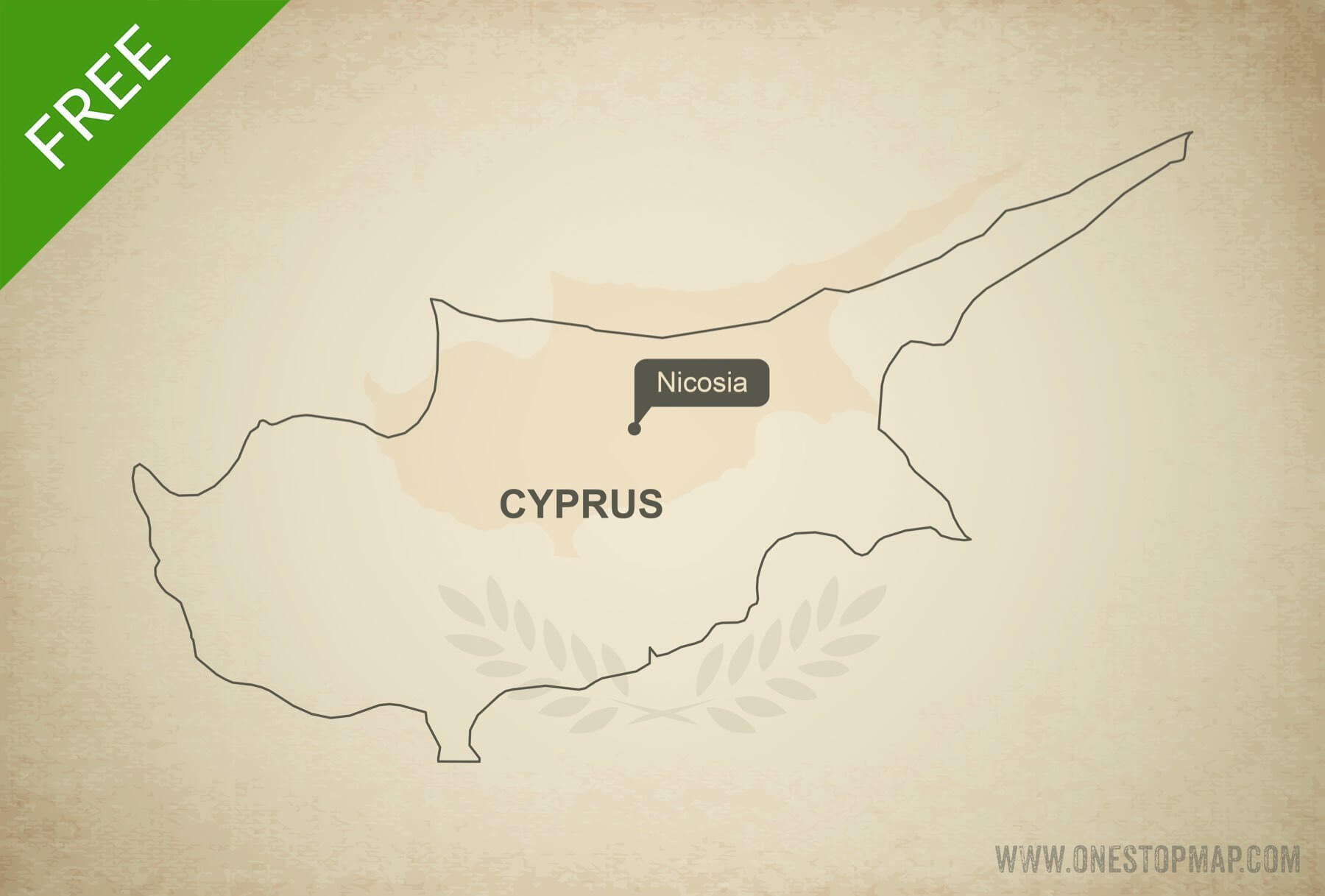 Free vector map of Cyprus outline