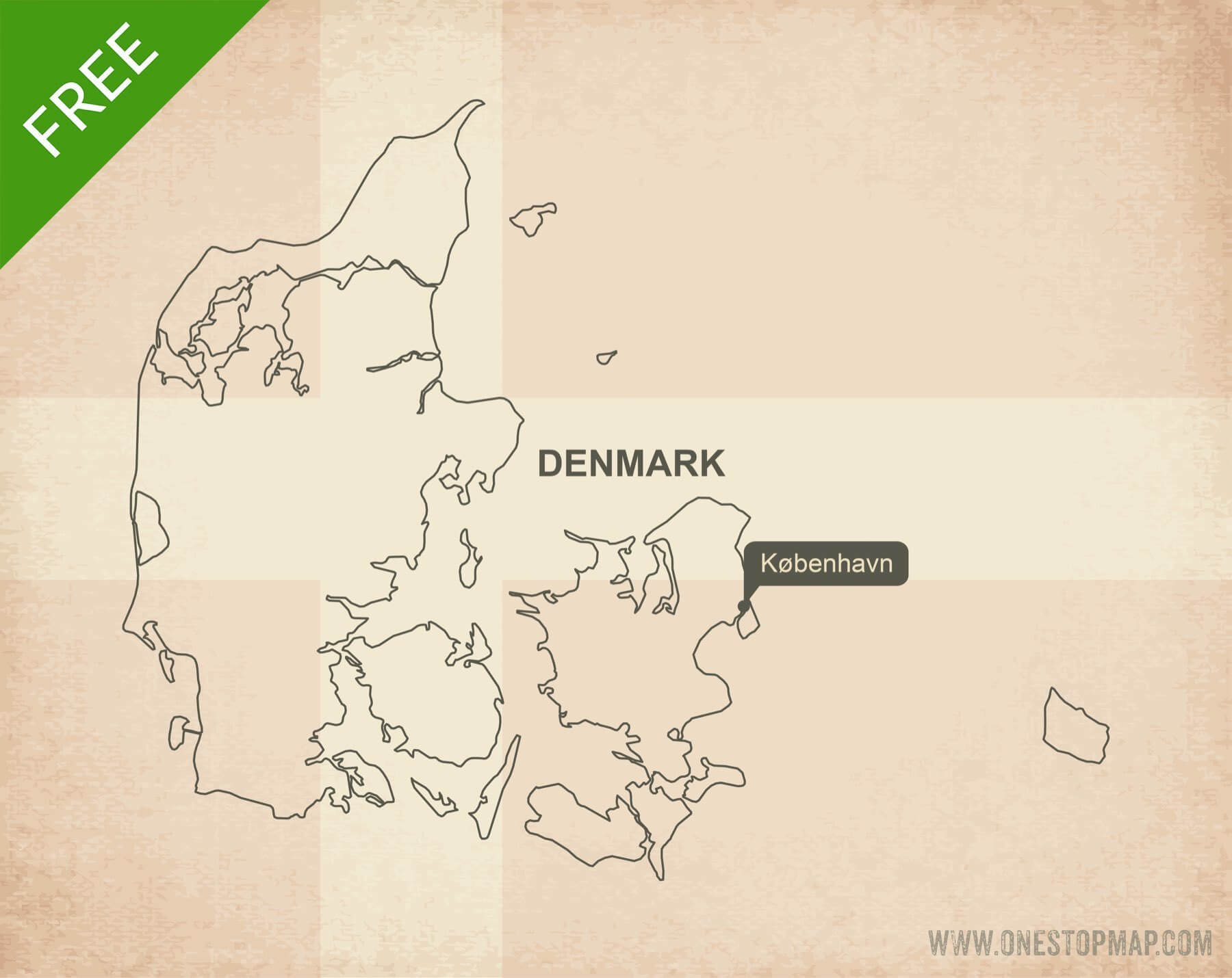 Free vector map of Denmark outline