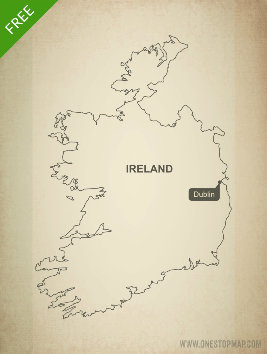 Free vector map of Ireland outline