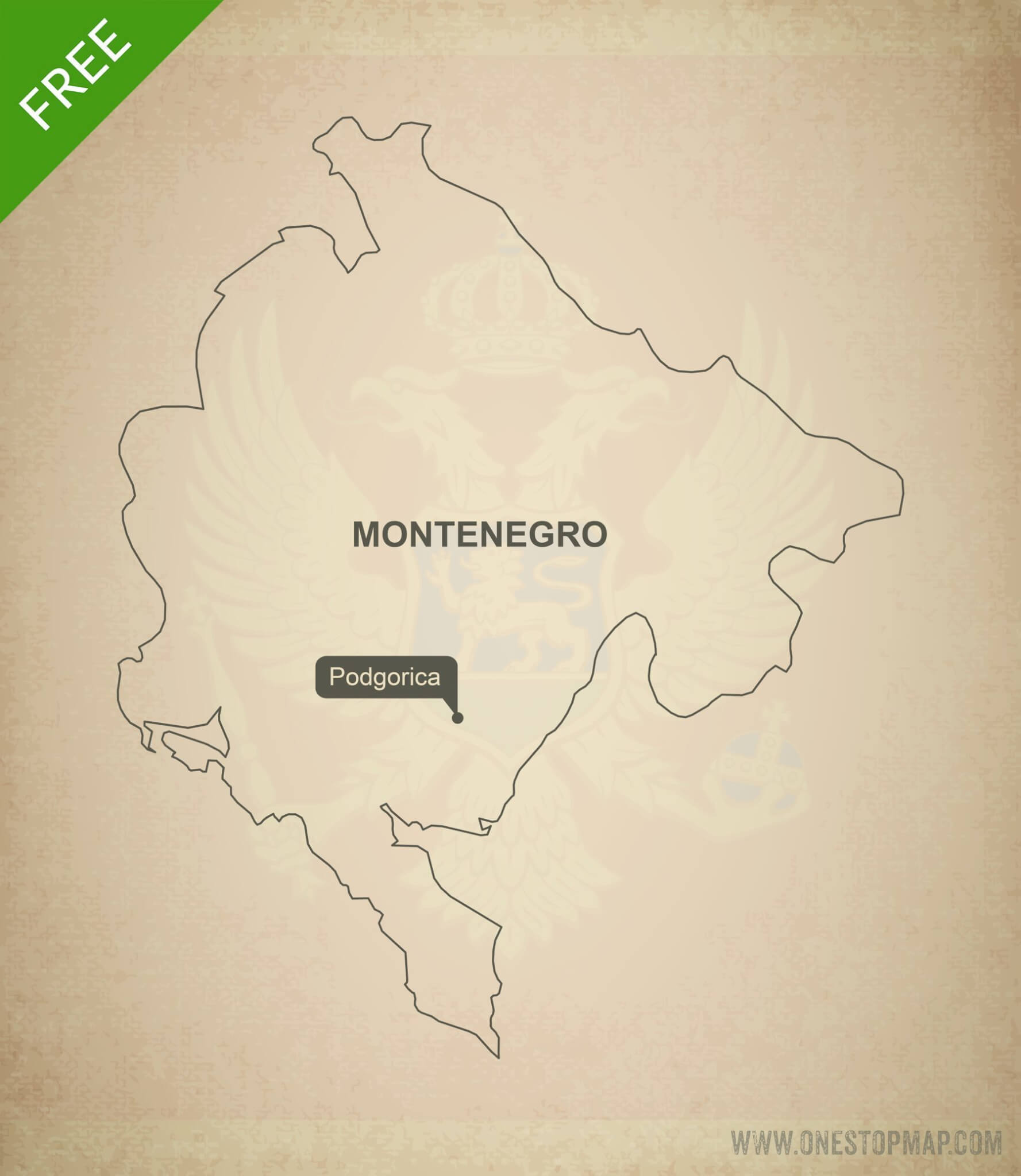 Free vector map of Montenegro outline
