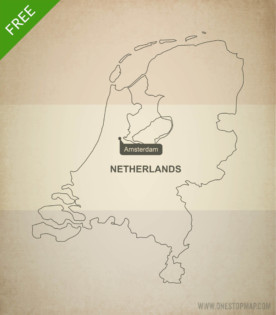 Free vector map of the Netherlands outline