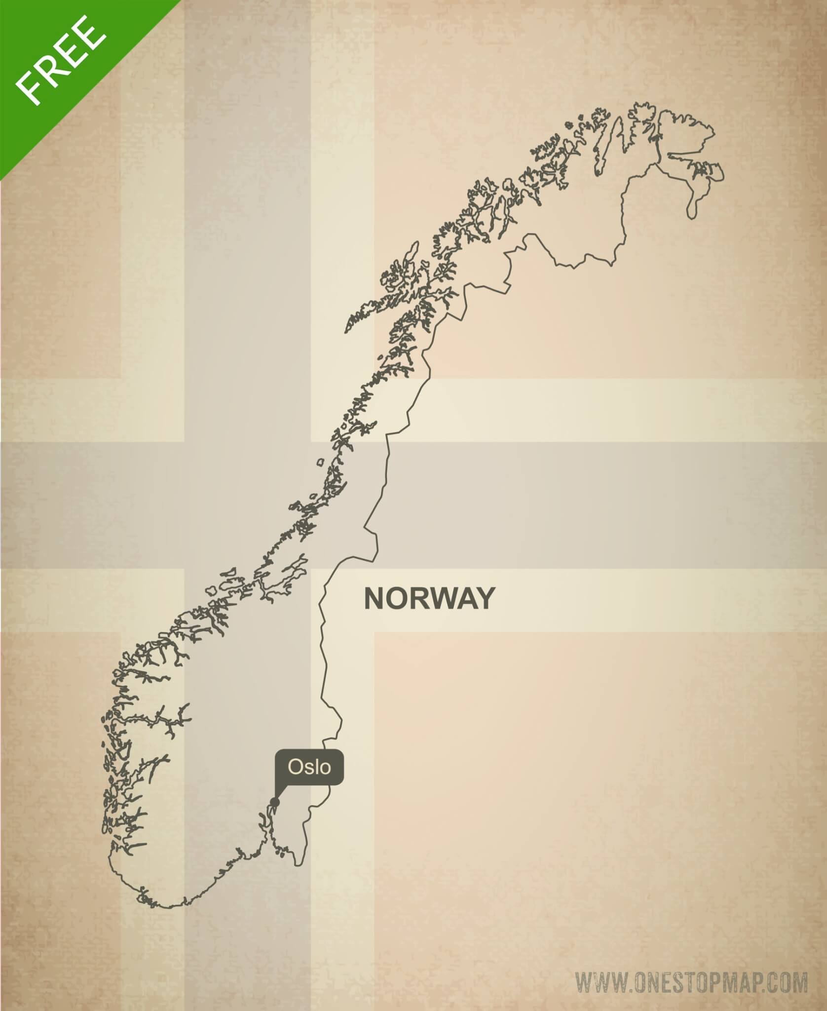 Free vector map of Norway outline