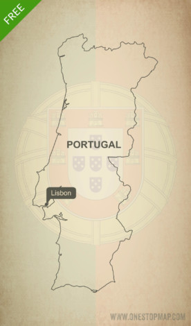 Free vector map of Portugal outline