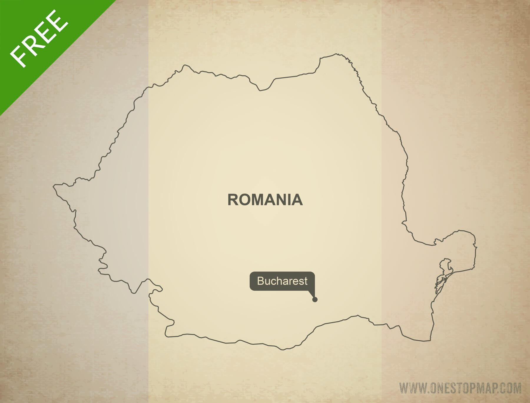 Free vector map of Romania outline