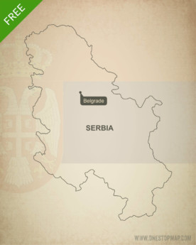 Free vector map of Serbia outline