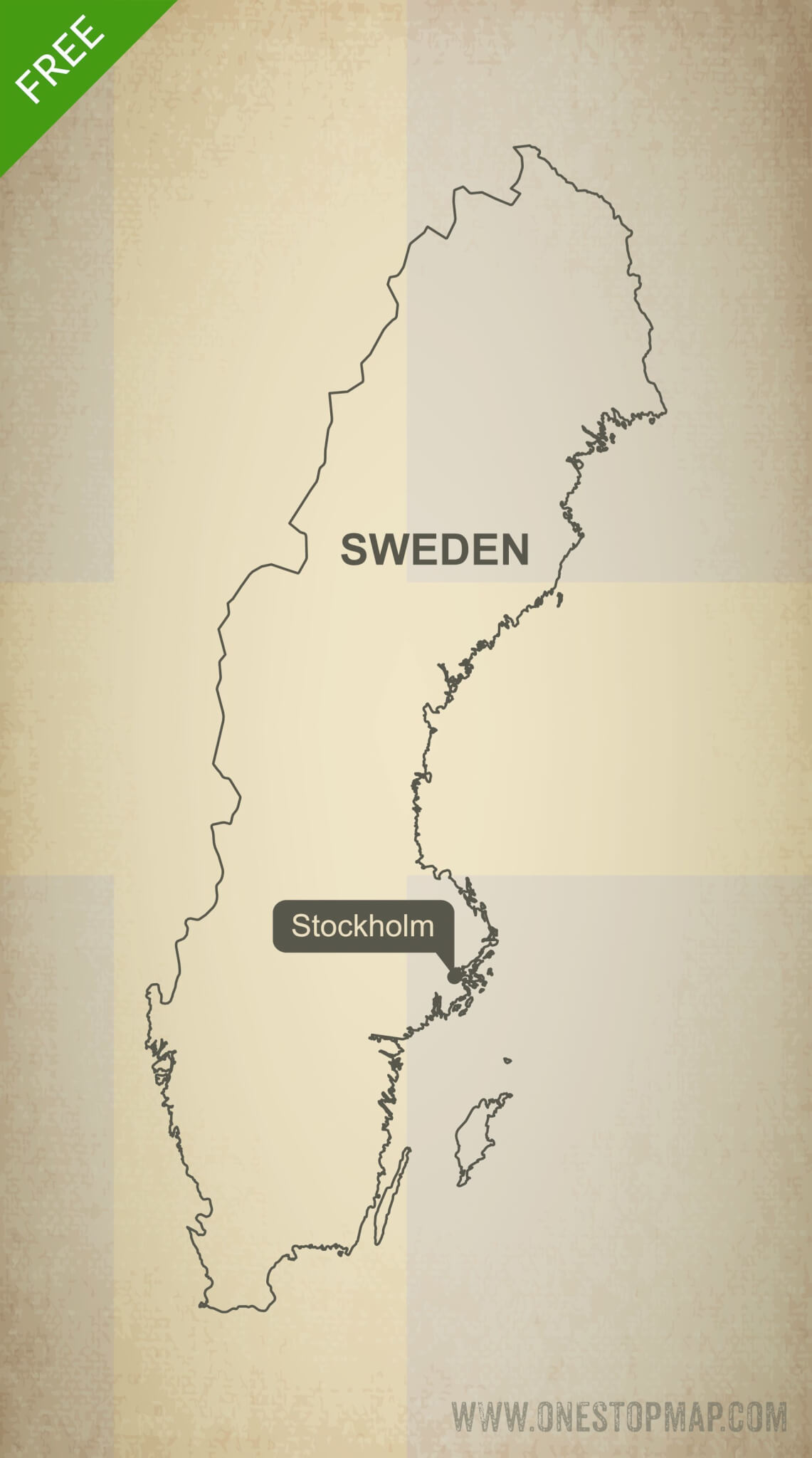 Free vector map of Sweden outline
