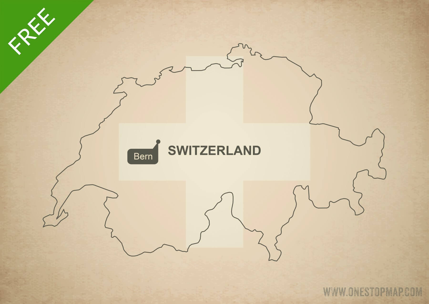 Free vector map of Switzerland outline