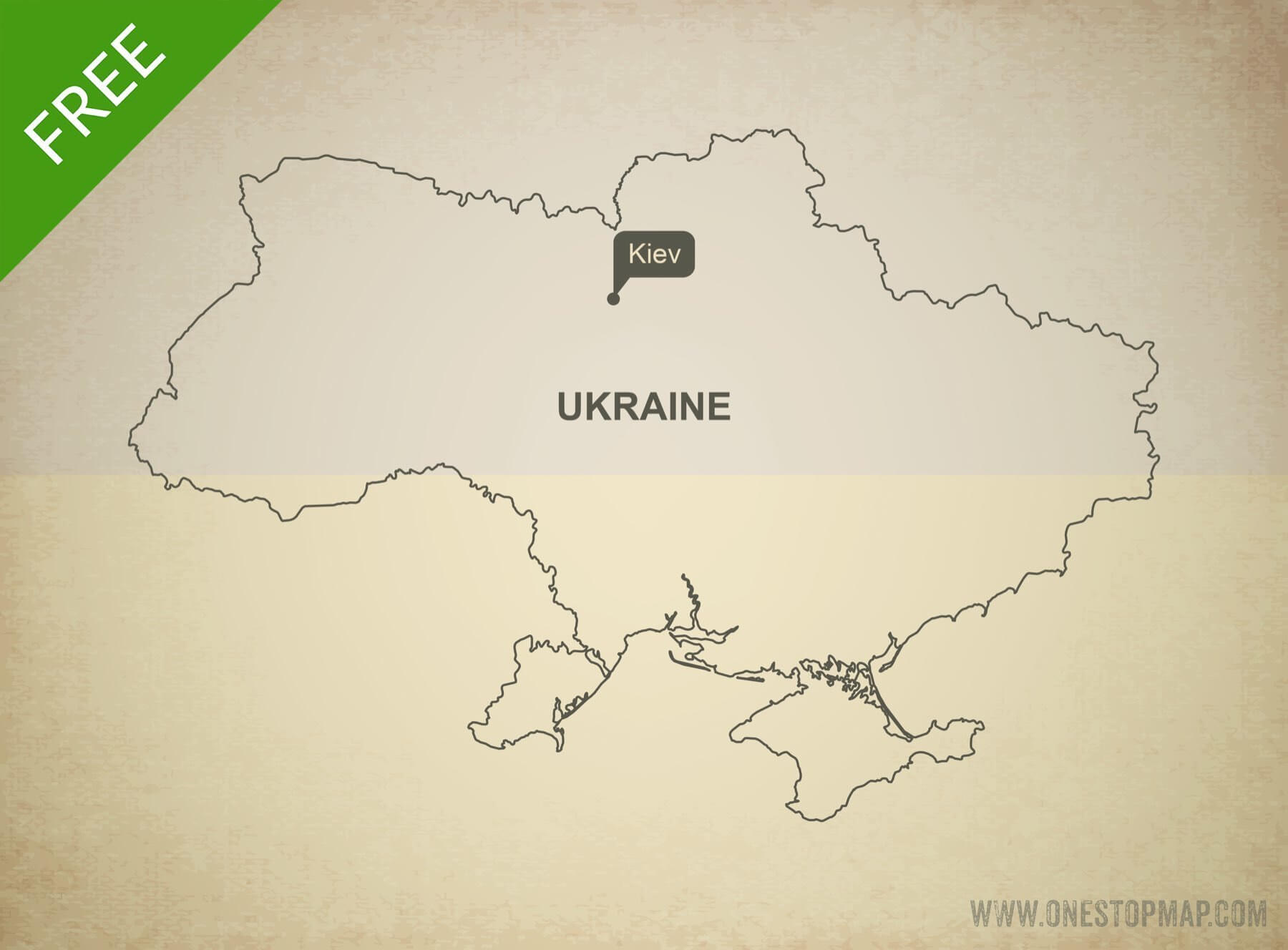 Free vector map of Ukraine outline