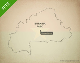 Free vector map of Burkina Faso outline