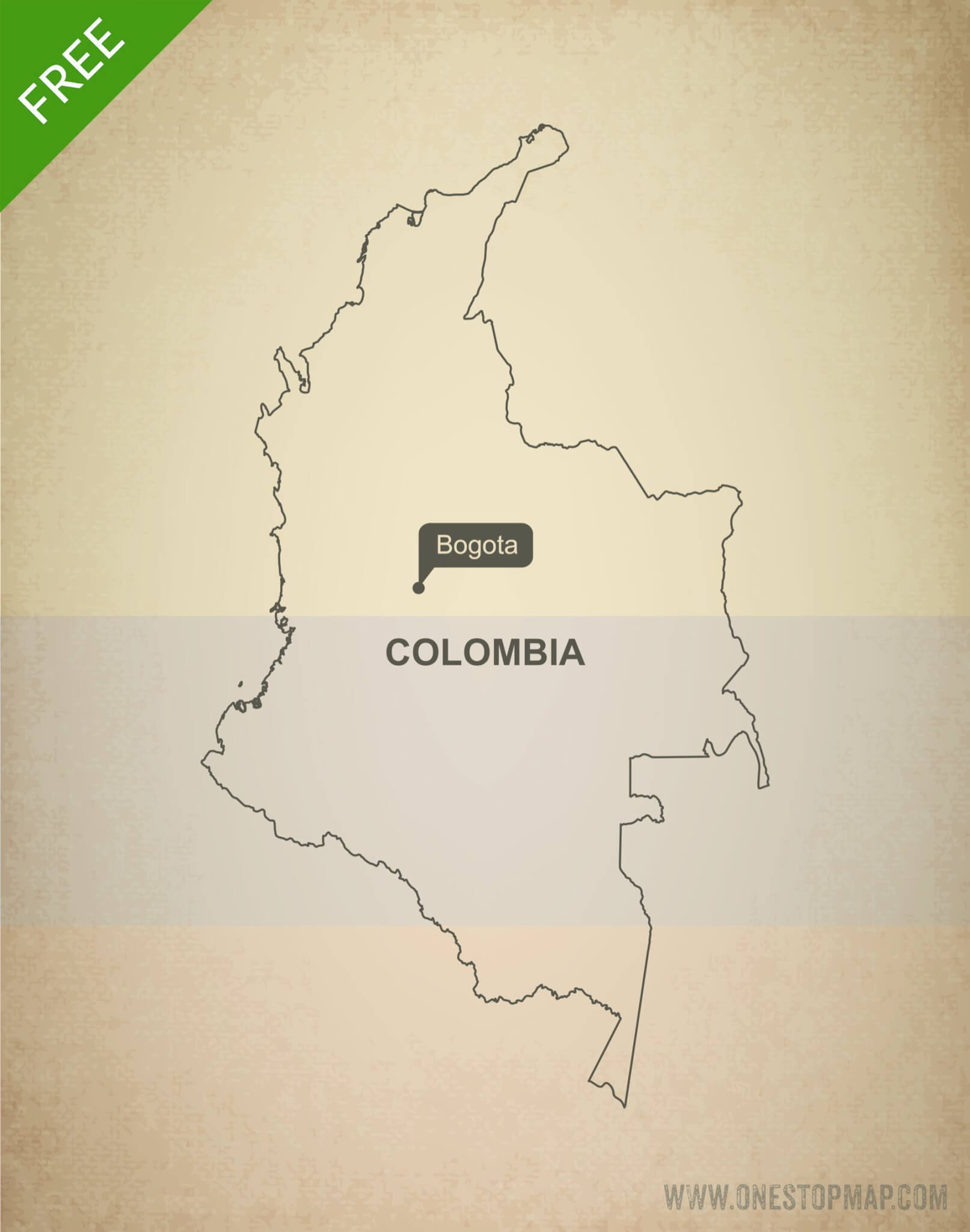 Free vector map of Colombia outline