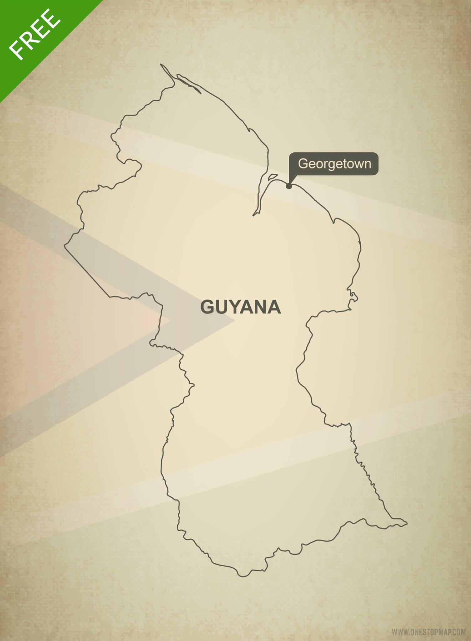 Free vector map of Guyana outline