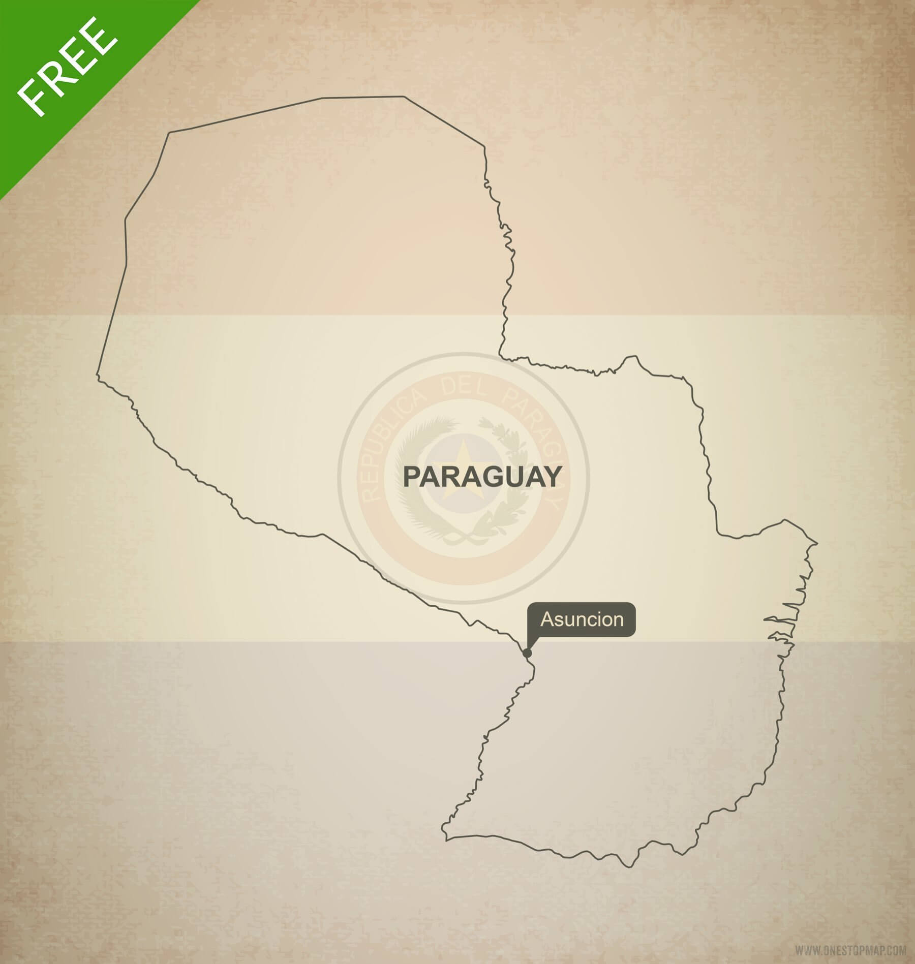 Free vector map of Paraguay outline