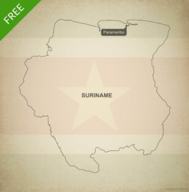 Free vector map of Suriname outline