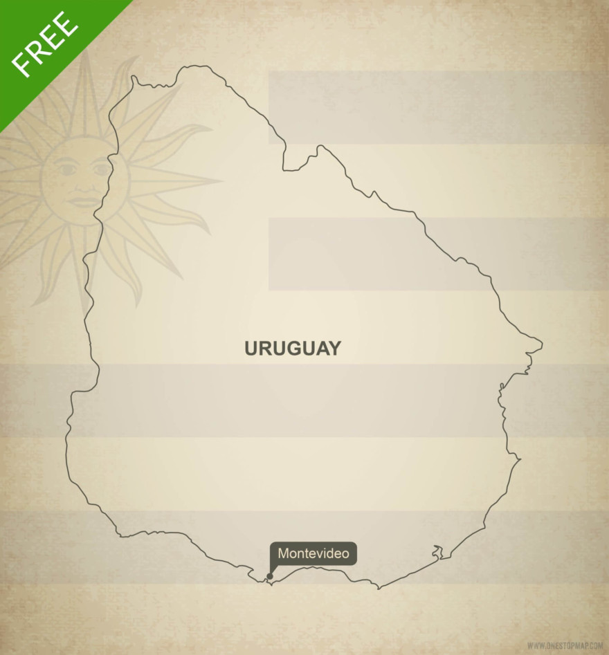 Free vector map of Uruguay outline