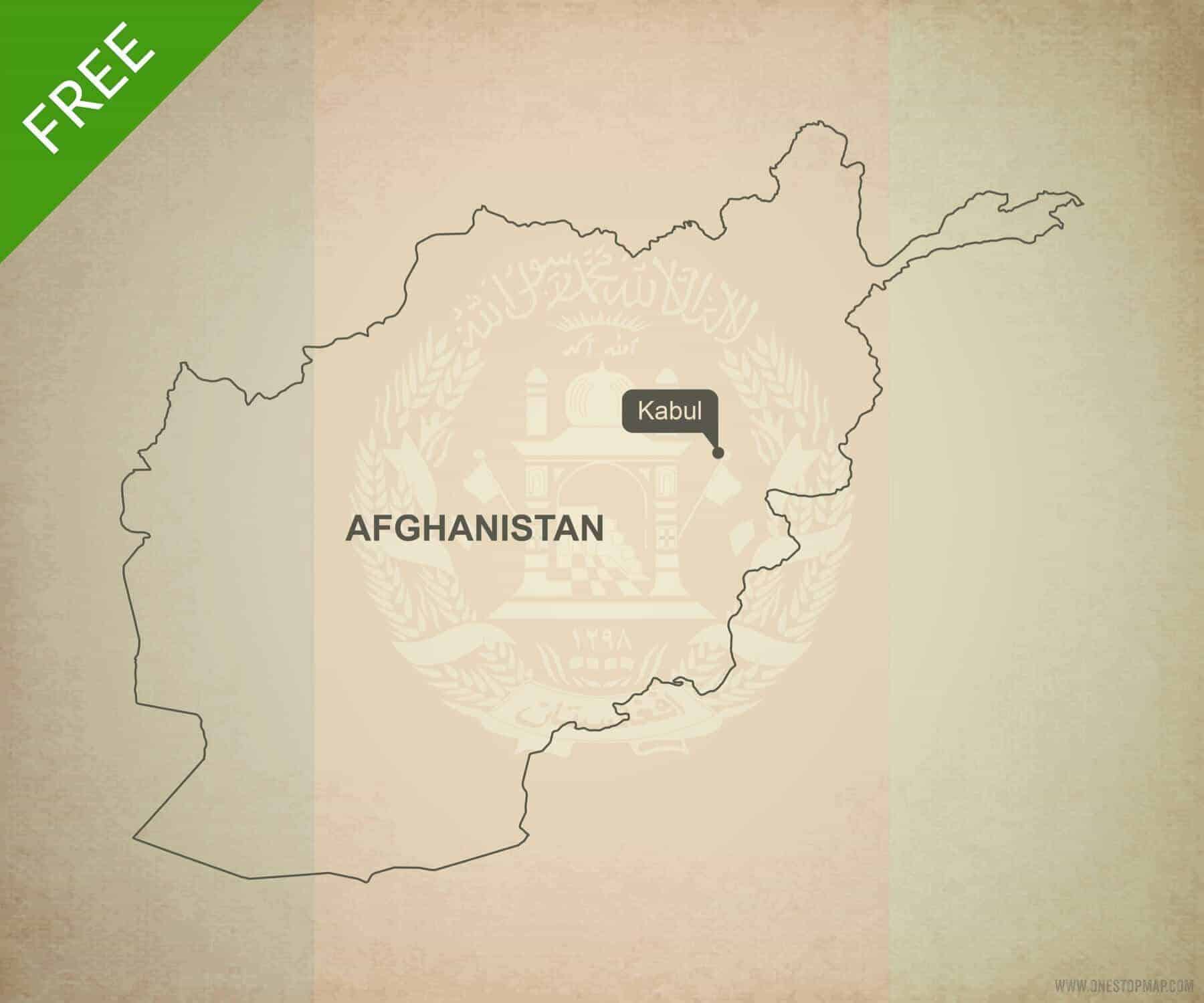 Free vector map of Afghanistan outline