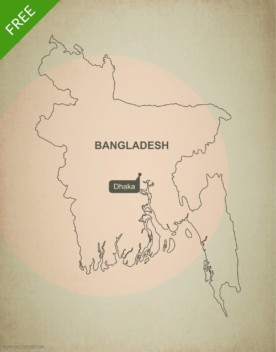 Free vector map of Bangladesh outline