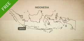 Free vector map of Indonesia outline