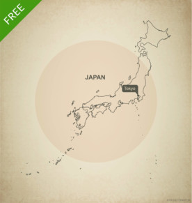 Free vector map of Japan outline