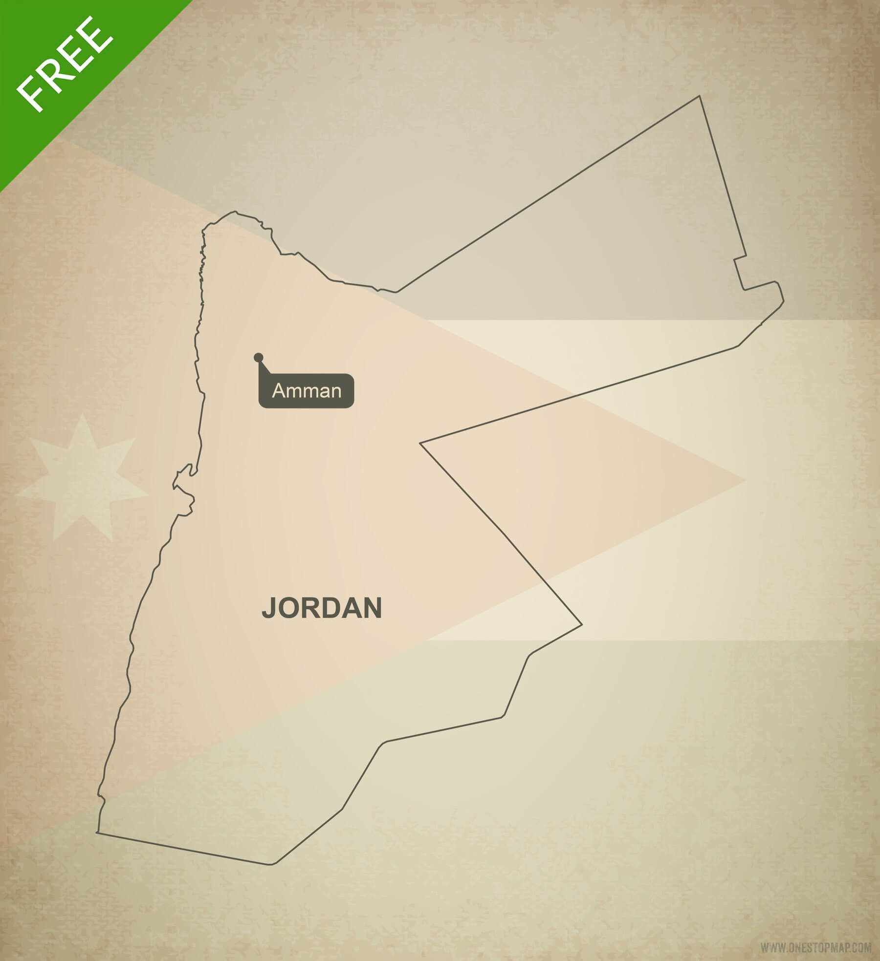 Free vector map of Jordan outline