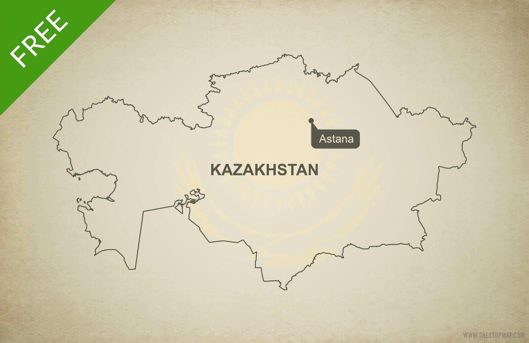 Free vector map of Kazakhstan outline