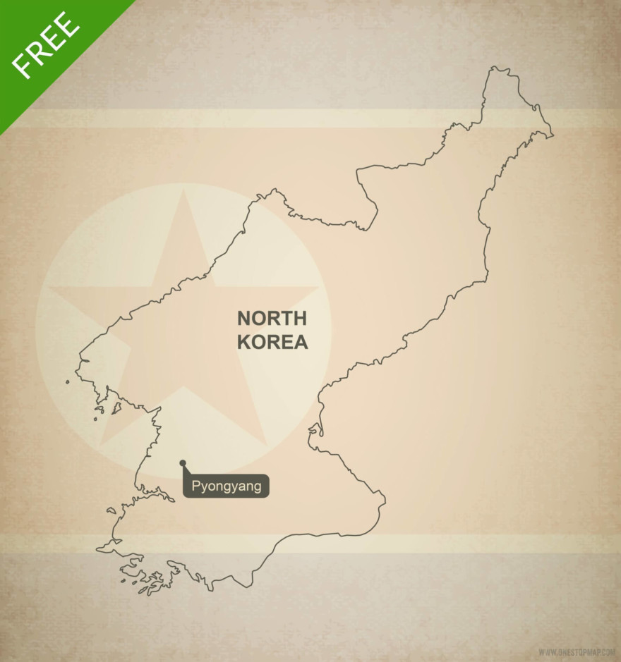 Free vector map of North Korea outline