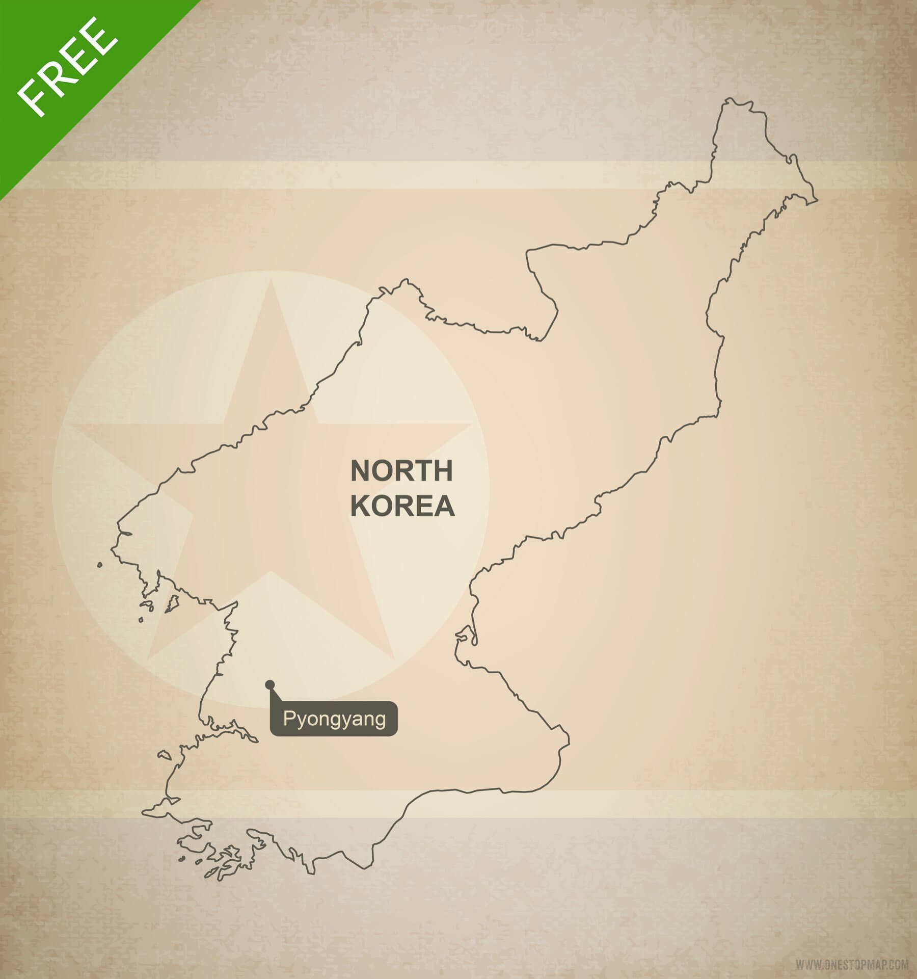 Free vector map of North Korea outline