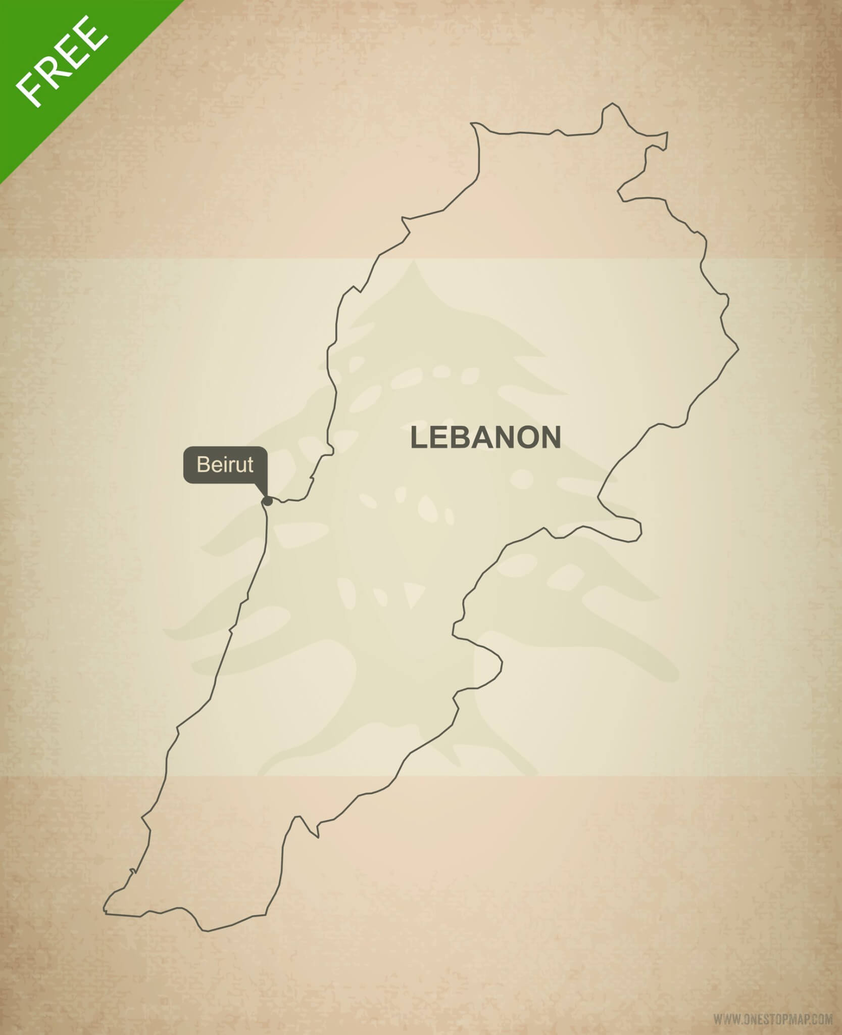 Free vector map of Lebanon outline