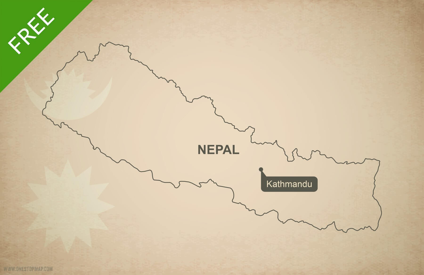 Free vector map of Nepal outline