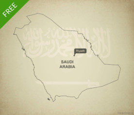 Free vector map of Saudi Arabia outline