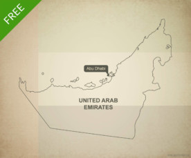 Free vector map of United Arab Emirates outline
