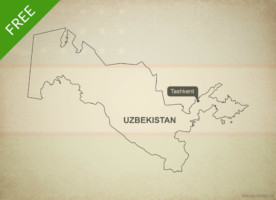 Free vector map of Uzbekistan outline