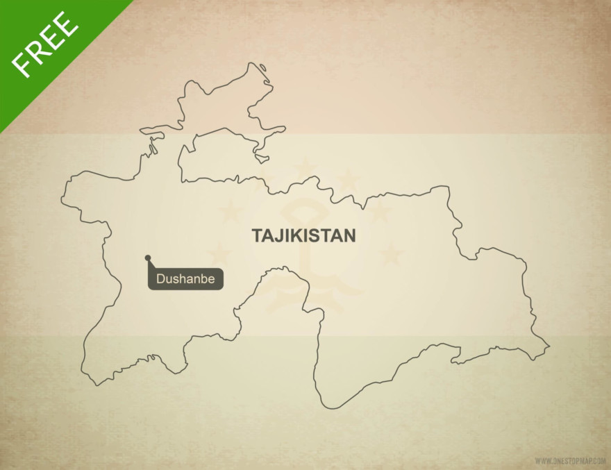 Free vector map of Tajikistan outline