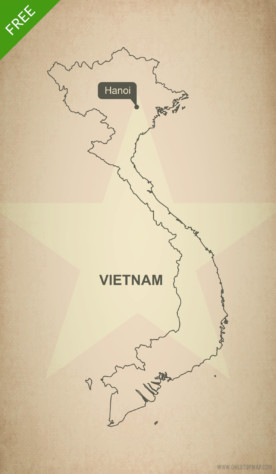 Free vector map of Vietnam outline